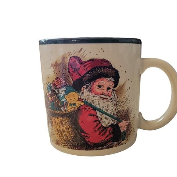 Vintage Potpourri Press Classic Santa Claus with Toys Sack Christmas Coffee Mug - Picture 2 of 6